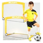 Kids Soccer Goals, Pop-up Goal Net (Backyard Sports & Family games) Portable, Set of 2