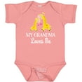 thumbnail image 3 of Inktastic Grandma Loves Me Girls Giraffe Granddaughter Girls Baby Bodysuit, 3 of 5