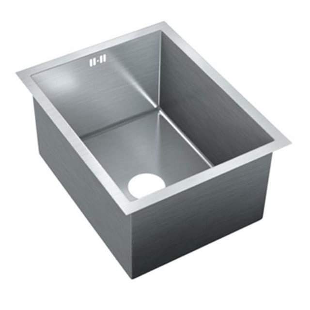 Just JZRSF-201575-R 16 Gauge T-304 Single Bowl Undermount Commercial Grade Sink with Integral Overflow
