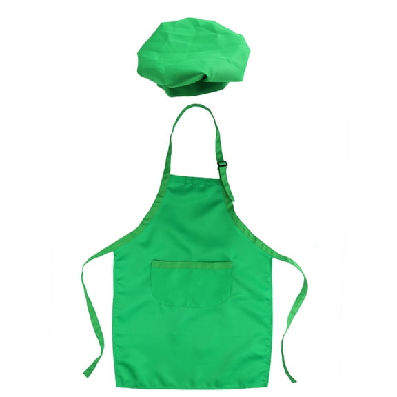Masteelf Child Chef Apron Kid Baking Kitchen Aprons Children Artist Green
