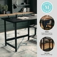 thumbnail image 4 of Martha Stewart Beckett Home Office Trestle Desk with Shelves in Black Wood Grain, 4 of 13