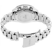 SEIKO Mens Blue Dial Silver-Tone Stainless Steel Band Chronograph Quartz Watch