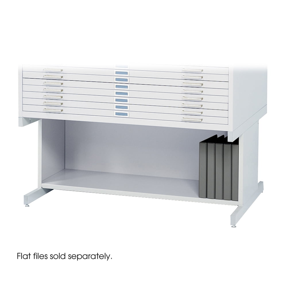 Safco Small Metal Flat Files Cabinet, 5 Drawer, Light Gray for