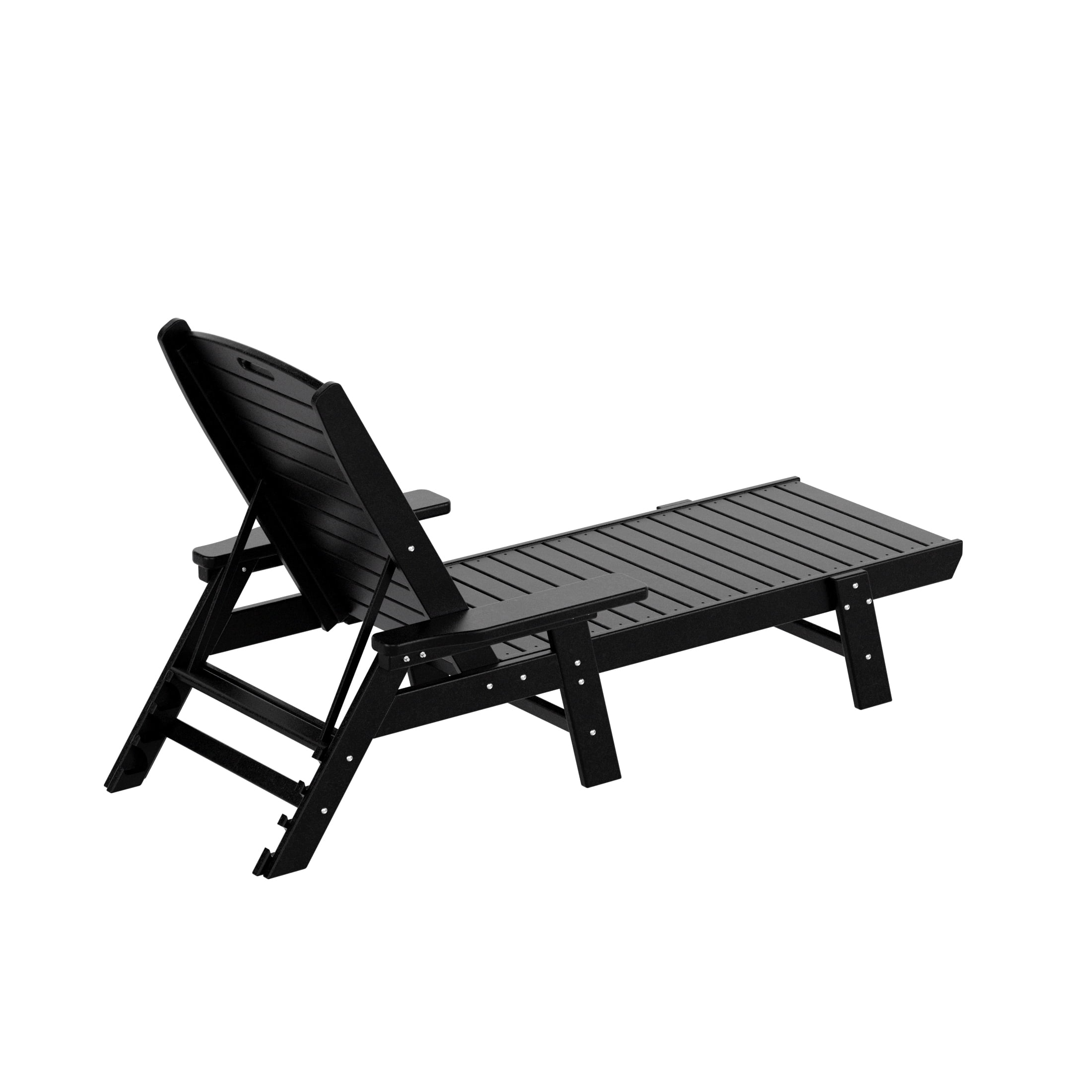 GARDEN Set of 2 Patio Outdoor Chaise Lounge Chair, Black
