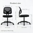 thumbnail image 3 of Low-Back Home Office Task Chair, Armless Executive Computer Desk Chair with Height Adjustable and Swivel Casters for Working Studying Gaming, 3 of 9