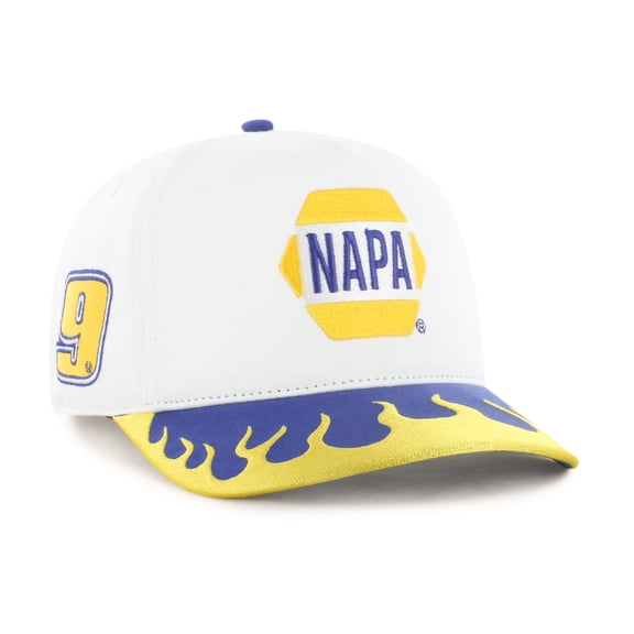 Men's '47 White/Yellow Chase Elliott Flame Hitch Adjustable Hat