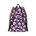 thumbnail image 2 of Honeii Skull colorful mushroom rainbow Print Canvas College Laptop Backpack, Durable Rucksack Travel Notebook Bag School Backpack Book Bag for Men Women-Medium, 2 of 7