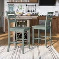 thumbnail image 6 of Furniture of America Moira Ladder Back Wood Antique Green Counter Height Chairs (Set of 2), 6 of 8