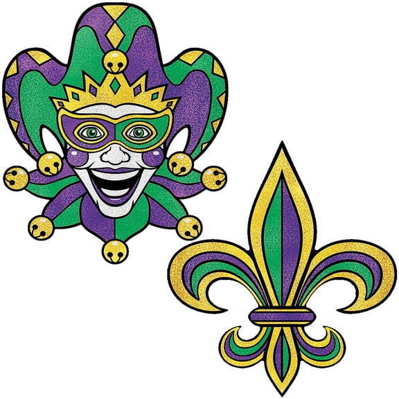 Jumbo Mardi Gras Cutouts, 24¾", Pack of 2