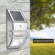 thumbnail image 3 of 2 LED Solar Powered PIR Motion Sensor Wall Light Garden Security Lamp - Silver White, 3 of 5