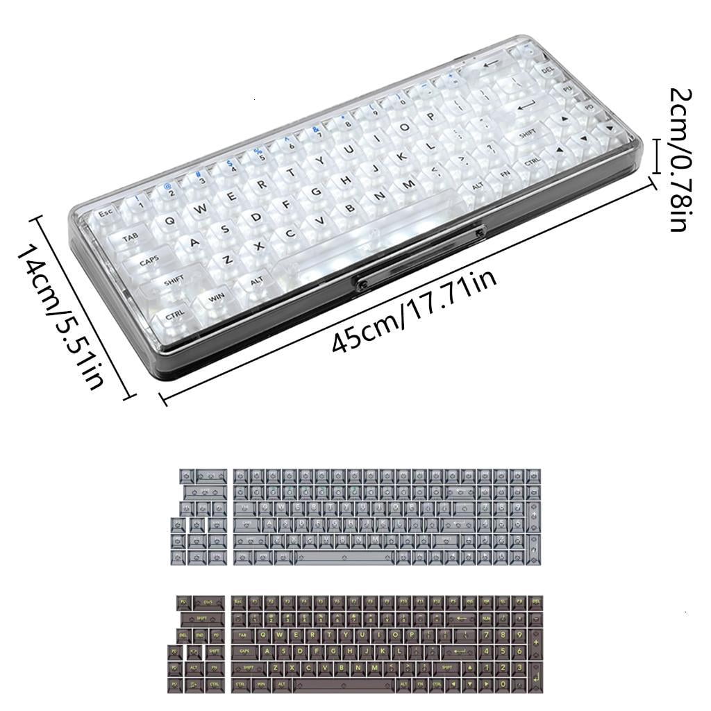Keycaps 115Keys for Mechanical Keyboards Classical Clear Keycaps Fully Clear Keycaps for Gamings