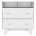 thumbnail image 5 of DEPOT E-SHOP Stamford Two Drawer Dresser, Four Legs, Two Open Shelves, Countertop-White, For Living Room, 5 of 5