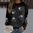 thumbnail image 2 of Arlun Halloween Boo Sweatshirts for Women Ghost Sequin Printed Crew Neck Hoodless Pullover Tops Funny Spooky Season Long Sleeve Shirt Casual Sparkle Graphic Fall Top Black XXL, 2 of 5