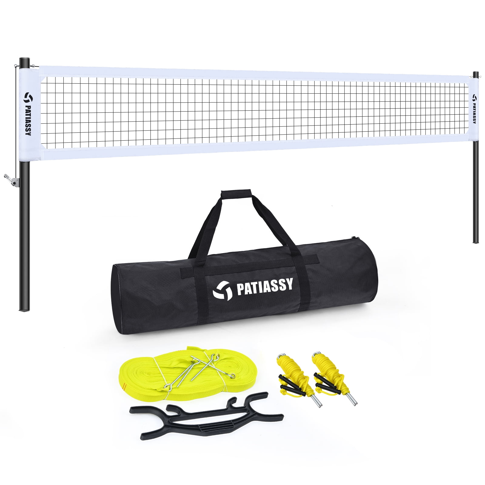 Patiassy 32 x 3 ft Volleyball Net Set for Backyard, Aluminum Adjustable