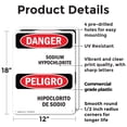 thumbnail image 2 of (2 Pack) Sodium Hypochlorite-Hipoclorito De Sodio OSHA Danger Sign 12 Inch X 18 Inch Plastic Sign, Weather Resistant, UV Protected for Workplace, Business, and Construction Site, Made, 2 of 8