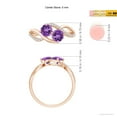 thumbnail image 4 of ANGARA Natural Round Amethyst Two Stone Bypass Ring with Diamonds in 14K Rose Gold for Women (Size-5mm) | February Birthstone, Birthday, Anniversary, Jewelry Gift for Women | Natural Amethyst Ring, 4 of 9