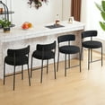 thumbnail image 5 of Furniliving Bar Stools Set of 3, Modern Counter Height Bar Stools with Back, Upholstered Bar Height Barstools for Kitchen Counter/Home Bar/Dining Room, Black, 5 of 9