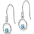 thumbnail image 2 of Sterling Silver Rhodium-Plated Imitation Opal Circle Dangle Earrings Made In China qe15302, 2 of 5