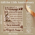 thumbnail image 2 of Kainsy 15th Anniversary Blanket Gifts,15th Crystal Wedding Anniversary Gifts Happy Anniversary Marriage Gifts for Wife Husband Him Her Anniversary Decorations Blanket(50"x60"), 2 of 6
