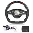 thumbnail image 2 of LED Steering Wheel, Simple Installation Oxidation  Heat Resistant Racing Steering Wheel Flat Bottom D Type with LCD Display for Automobile, 2 of 7