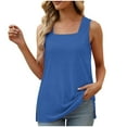 thumbnail image 1 of Yuyuzo Plus Size Tank Tops for Women Square Neck Sleeveless Base Tunic Tops Solid Color Plain T Shirts, 1 of 6