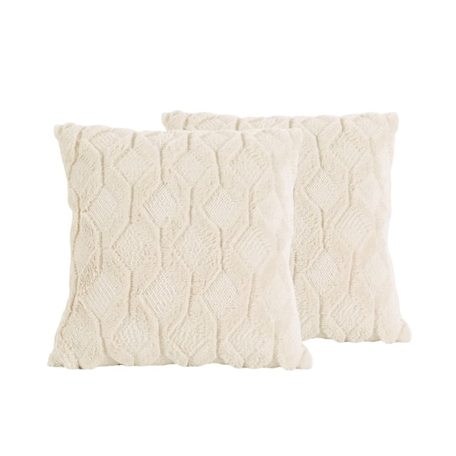 Funda de cojín de felpa peluda y esponjosa, fundas de almohada de felpa con rayas nórdicas amarillo