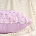 thumbnail image 3 of Unique Bargains Cute Daisy Embroidery Pillow Covers Pack of 2 Purple 18" x 18", 3 of 6
