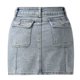 thumbnail image 5 of Gibobby faldas para mujer invierno Falda cargo de cintura Falda de mezclilla mini cargo con botones para mujer con bolsillos(Azul, XL), 5 of 5