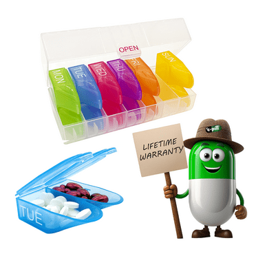 e-pill MediShot 2 Times a Day x 7 Day Weekly Pill and Supplement Powder Organizer