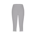 thumbnail image 4 of Women's Leggings Women'S Cropped Pants 2024 High Waisted Yoga Capri Pants Lightweight Comfortable Solid Color Soft Casual Pajama Pants,Gray Women's Legging XL, 4 of 5