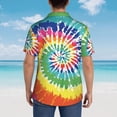 thumbnail image 5 of Tie Dye Mens Hawaiian Shirt Short Sleeve Casual Button Up Tropical Summer Beach Shirt, 5 of 9