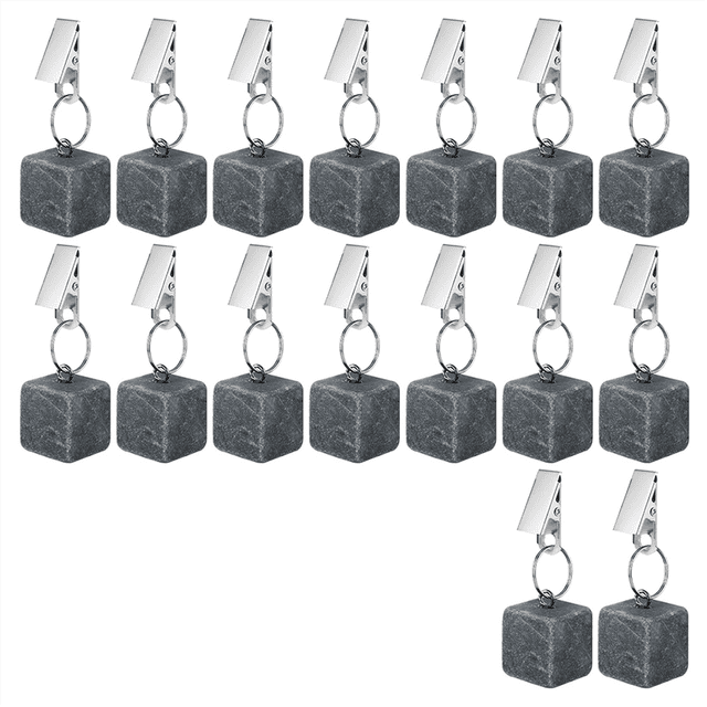 16 Pesas para Mantel con Clip de Metal, Piedras Colgantes para Manteles con Forma de Cubo, Pesas de Mármol para Manteles para Decoración