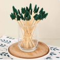 thumbnail image 6 of 100Pcs Christmas Cocktail Picks, Wooden Fancy Skewers Toothpicks for Appetizers Food Drink Fruit Sandwich BBQ Xmas Cocktail Party Accessories Party Supplies, Green, 6 of 7