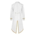 thumbnail image 4 of Miluxas Men's Vintage Tailcoat Jacket Uniform Costume with Pocket Retro Tuxedo Swallowtail White XL(XL), 4 of 4