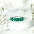 thumbnail image 5 of Rosec Jewels Lab Grown Emerald Half Eternity Ring for Women (AAAA Grade), 925 Sterling Silver, US 3.00, 5 of 8