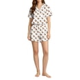thumbnail image 3 of Tisuna Womens Halloween Pajamas Set Pumpkin Print Short Sleeve Button Down Tops And Shorts Sleepwear Pjs Sets Lightweight 2 Pieces Homewear S-XXL, 3 of 6