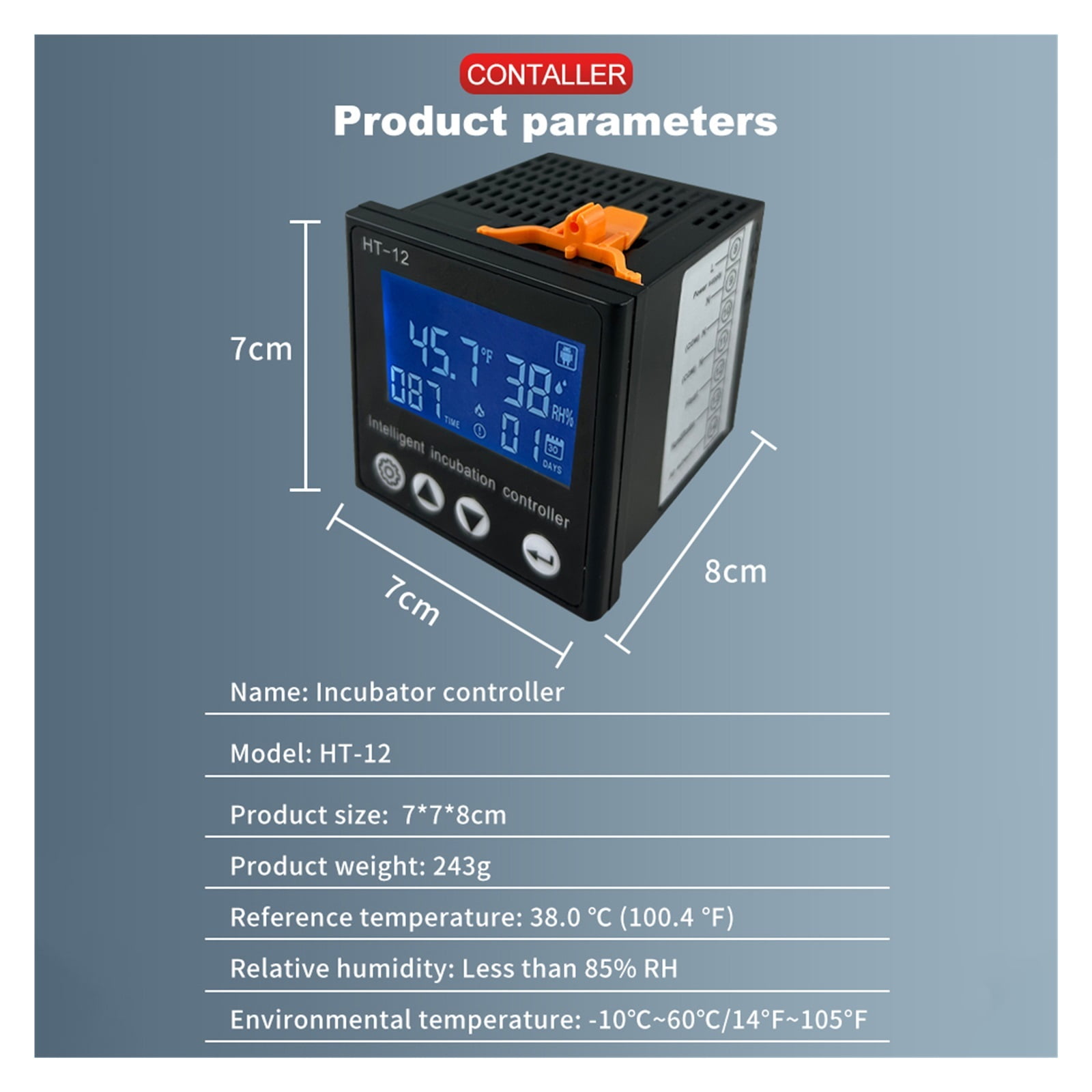 LCD Digital Egg Incubator Controller Thermostat Hygrostat Control with Temperature Humidity Sensor ,Simple Operation