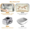 thumbnail image 6 of Stainless Steel Extra Large High Sides Cat Litter Tray, Closed Odour Resistant, Top Entry Leak Protection, Removable for Cats,Grey,60x40x39.5cm, 6 of 6