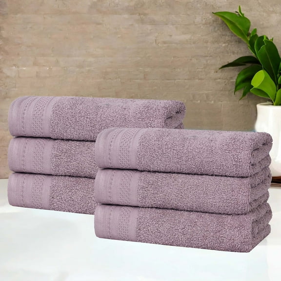 Superior Honeycomb Cotton Medium Weight Hand Towels, Set of 6, Sea Fog