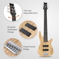thumbnail image 5 of 6 String Electric Bass Guitars, Beginner Bass Guitar with Professional H-H Pickup, Carry Strap and Bag (Burlywood Color), 5 of 10