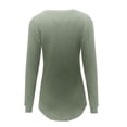 thumbnail image 5 of ManxiVoo Women Long Sleeve V Neck Sweatshirt Fall Fashion Tops Loose Fit Casual Pullover Comfort Stretch Fabric Trendy Street Style M Size Light Green, 5 of 6