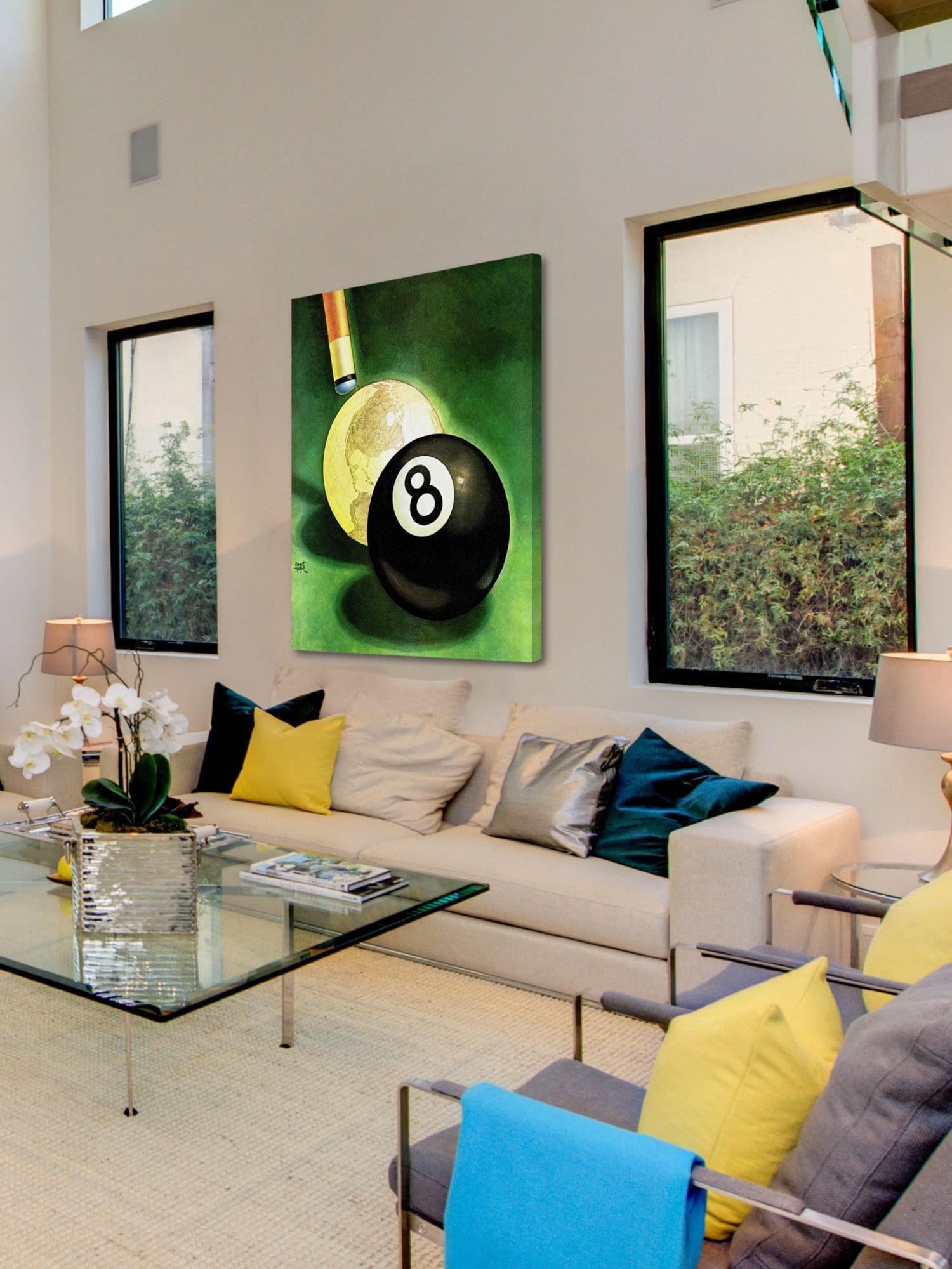 Marmont Hill World as Cue Ball by Emmett Watson Painting Print on Canvas