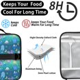thumbnail image 3 of Colorful Fantasy Creatures UFO Pattern Bento School Insulated Lunch Bag Box with Shoulder Strap and Bottle Holder, 11" X 9.5" X 3.5", 3 of 4