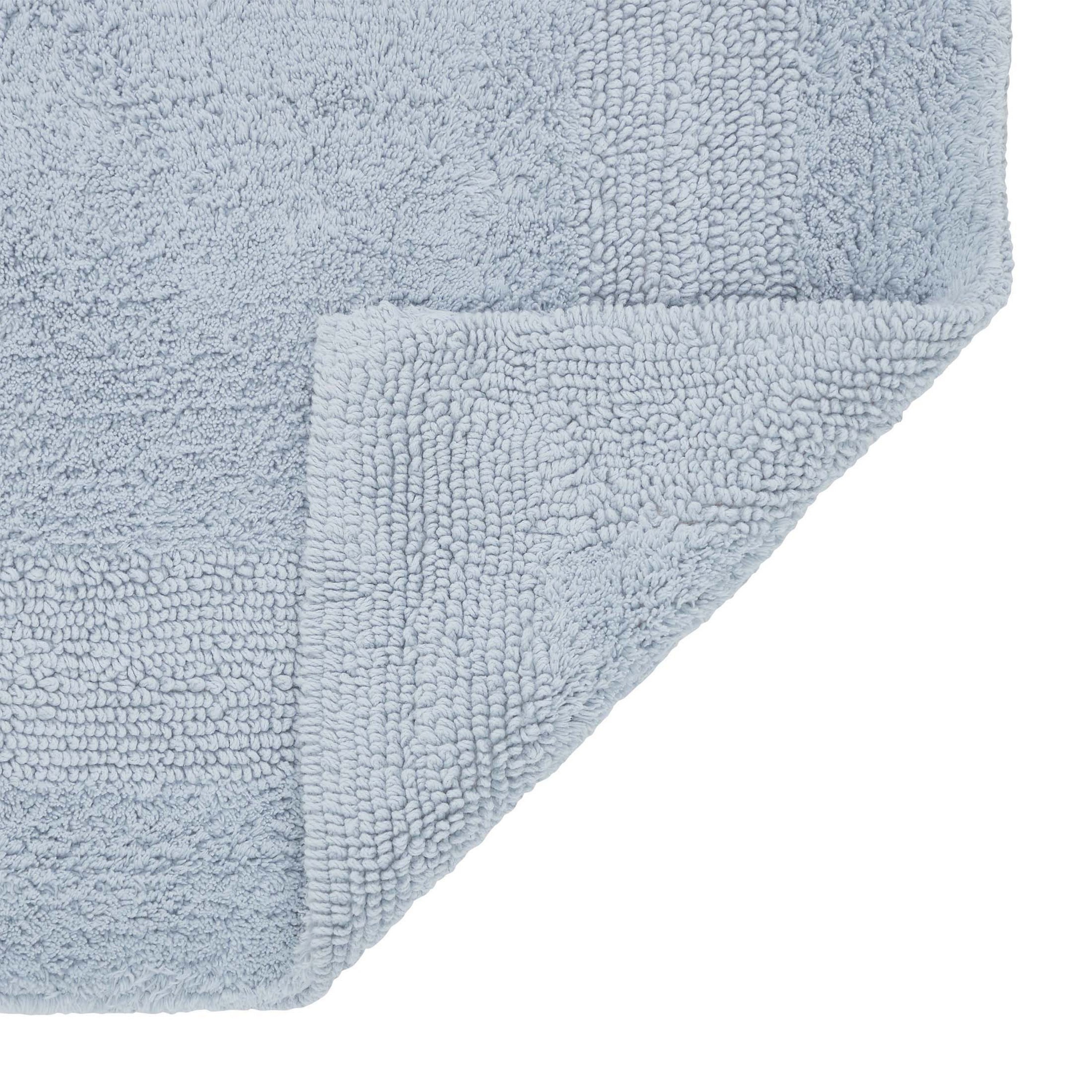 VCNY Home Jessica Light Blue Ring Spun Cotton Reversible Bath Runner, 24" x 60"