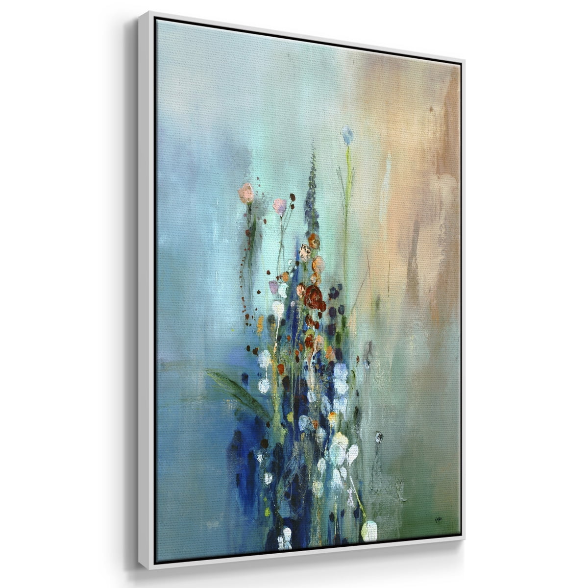 Current Air I Framed Premium Gallery Wrapped Canvas - Ready to Hang - 25 x 37 - White Floating Frame