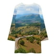 thumbnail image 3 of Winding Road through Mountains Loose Dress Evening Dress Summer Dresses for Women Luxury Dress Long Sleeved Dress, 3 of 4