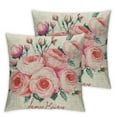 thumbnail image 2 of Acheng Happy Mother’s Day Pillow Covers 2pcs Spring Pink Flowers Leaves with Best Mommy Ever Love Heart Farmhouse Decorative Cushion Cover 2pcs Mom Grandma Gifts White, 2 of 6