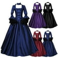 thumbnail image 2 of Vestido vintage de mujer, estilo victoriano medieval, con costuras de encaje, vestido gótico de manga larga, disfraz de fiesta de cosplay, tallas S a 5XL, 2 of 5