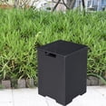 thumbnail image 4 of Elementi Plus Propane Tank Cover Table Outdoor Fire Pit Side Table Square Propane Tank Hideaway Storage Box for 20lb Propane Gas Tank Concrete Marble Porcelain - Bulgaria Black, 15.9" x 15.9" x 24.9", 4 of 4