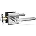 thumbnail image 3 of Berlin Modisch Entry Lever Door Handle Lock and Key Slim Square Locking Lever Set [for Front Door or Office] Reversible for Right & Left Sided Doors Heavy Duty â€“ Satin Nickel Finish, 3 of 4